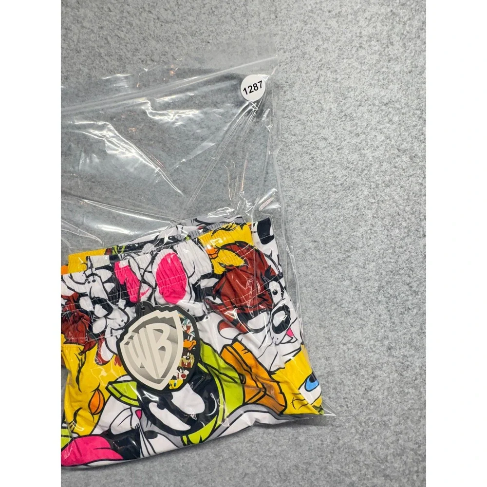 Warner Bros Looney Tunes Mens Swim Trunks Bugs Bunny Tweety Multi Color XL